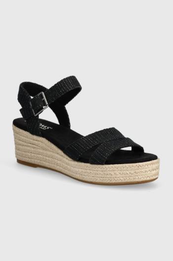 Espadrilky Toms Audrey černá barva, na klínku, 10020749