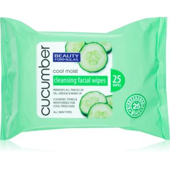 Beauty Formulas Cucumber čisticí ubrousky s výtažky z okurky 25 ks