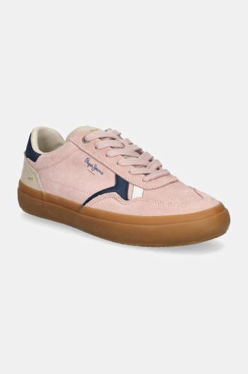 Semišové sneakers boty Pepe Jeans PLS31586 růžová barva, TRAVIS RETRO W