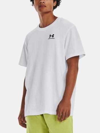 Under Armour UA Logo Emb Heavyweight SS Triko Bílá