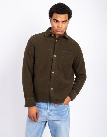 Forét Ivy Wool Overshirt DARK MOSS S