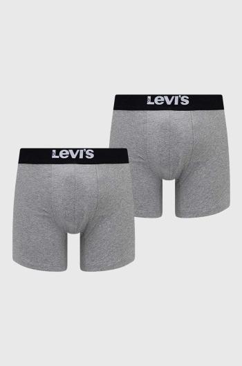 Boxerky Levi's 2-pack pánské, šedá barva, 37149.0809-007