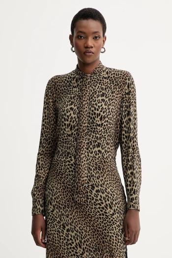 Košeľa ZADIG&VOLTAIRE zelená farba, regular, s viazaním vo výstrihu, WWSH02268