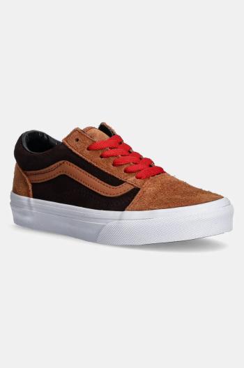 Dětské kožené tenisky Vans Old Skool hnědá barva, VN000CY8N1Z1