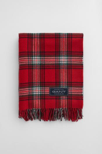 DEKA GANT EXTRA FINE MERINO WOOL THROW RUBY RED
