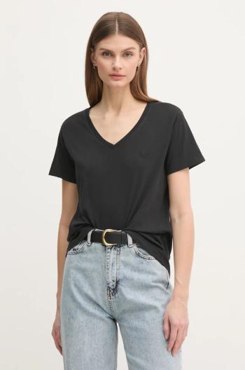 Bavlněné tričko Pepe Jeans LOLLY V-NECK černá barva, PL505999