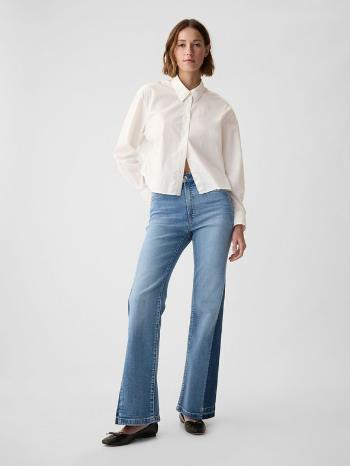 GAP 70s flare High Rise Patched Jeans Modrá