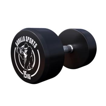 Gorilla Sports Jednoruční činka černo/bílá, 15 kg