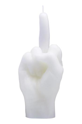 Ozdobná sviečka CandleHand F*ck you 380 g biela farba
