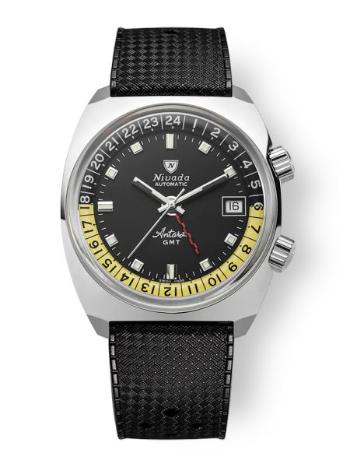 Nivada Grenchen Antarctic GMT - Black - Rubber Tropic