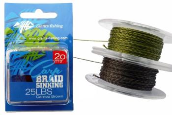 Giants Fishing Návazcová šňůrka Carp Braid Sinking 20m - 25lbs Camou Green