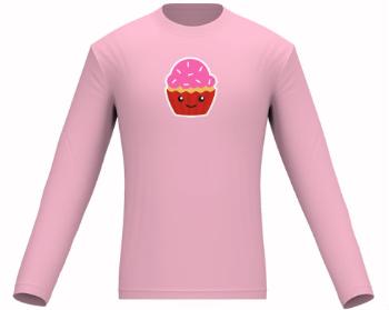 Pánské tričko dlouhý rukáv Kawaii cupcake