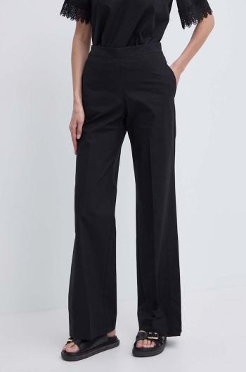 Kalhoty Twinset dámské, černá barva, jednoduché, high waist