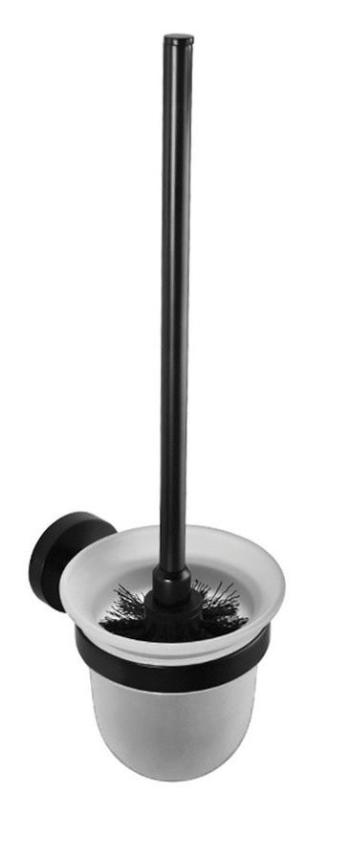 SAPHO X-ROUND BLACK WC štětka závěsná, mléčné sklo, černá mat XR303B