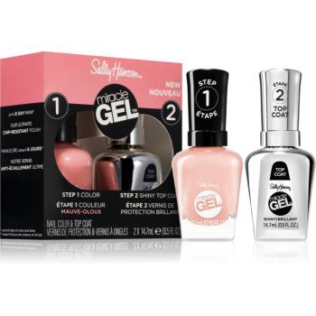 Sally Hansen Miracle Gel™ sada lak na nehty a top coat odstín 920 Mauve-Elous