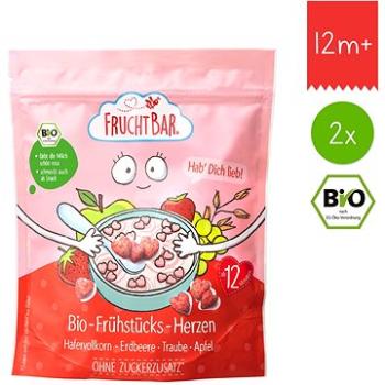 FruchtBar BIO cereálie srdíčka s jahodami, hroznovým vínem a jablkem 2× 125 g (8594205750225)