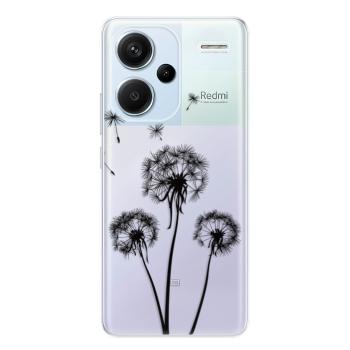 Odolné silikonové pouzdro iSaprio - Three Dandelions - black - Xiaomi Redmi Note 13 Pro+ 5G