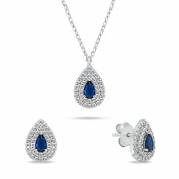 Brilio Silver Stříbrný set šperků se zirkony Tear Drop SET284WB (náhrdelník, náušnice)