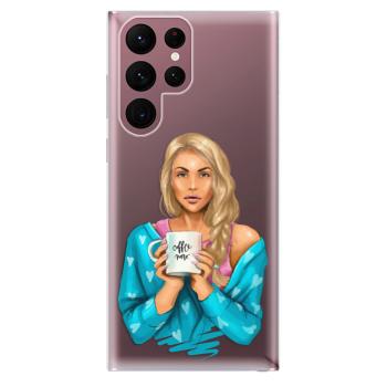 Odolné silikonové pouzdro iSaprio - Coffe Now - Blond - Samsung Galaxy S22 Ultra 5G