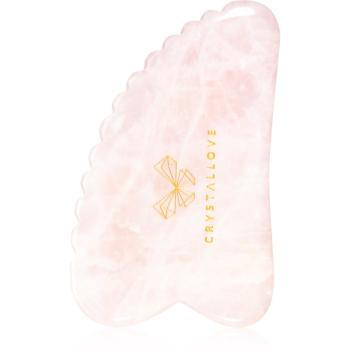 Crystallove Rose Quartz 3D Gua Sha masážní pomůcka 1 ks