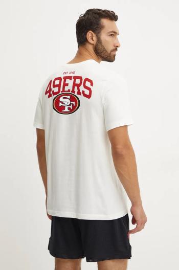 Bavlněné tričko Nike San Francisco 49ers béžová barva, s potiskem, N199-11K-73-8AB