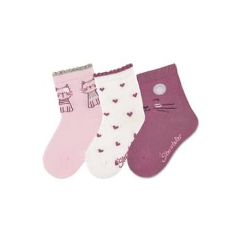 Sterntaler Ponožky 3-pack cat pink