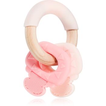 Kikkaboo Silicone and Wood Teether Keys kousátko Pink 1 ks