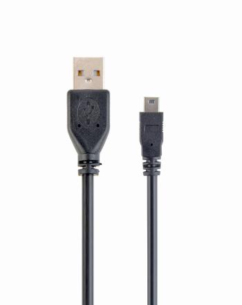 Kabel CABLEXPERT CCP-USB2-AM5P-6 USB A-MINI 5PM 2.0 1,8m HQ Black, zlacené kontakty