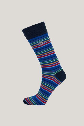 PONOŽKY GANT SHIELD MULTISTRIPE SOCKS EVENING BLUE