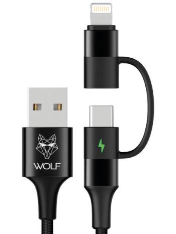 Wolf nabíjecí kabel 2in1 charging cable