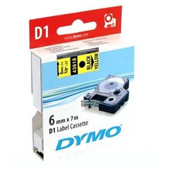 Dymo D1 43618, S0720790, 6 mm x 7m, černý tisk/žlutý podklad, originální páska