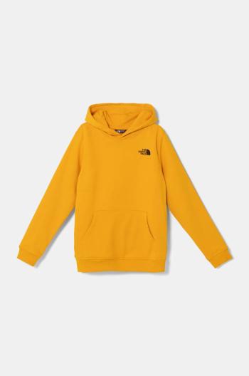 Dětská mikina The North Face REDBOX REGULAR P/O HOODIE žlutá barva, s kapucí, s potiskem, NF0A89H956P1