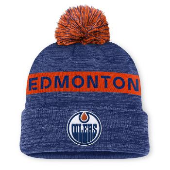 Fanatics Edmonton Oilers NHL Authentics Pro Rink Beanie Cuff With POM blue cobalt/darkorange - UNI