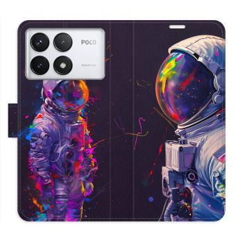 Flipové pouzdro iSaprio - Neon Astronaut 02 - Poco F6 Pro