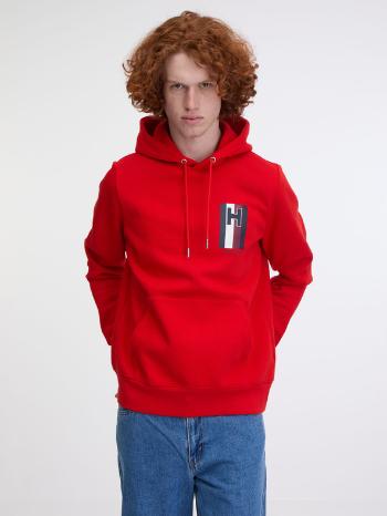 Tommy Hilfiger Emblem Hoodie Mikina Červená