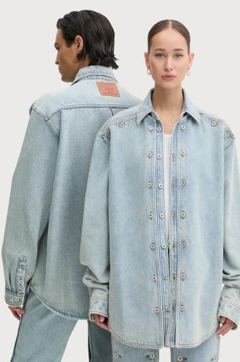 Džínová bunda Y/Project EVERGREEN SNAP OFF DENIM SHIRT modrá barva, přechodná, 207SI001