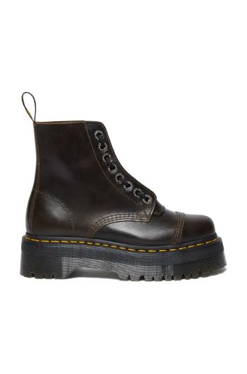 Kožené workery Dr. Martens Sinclair dámské, hnědá barva, na platformě, DM31993302