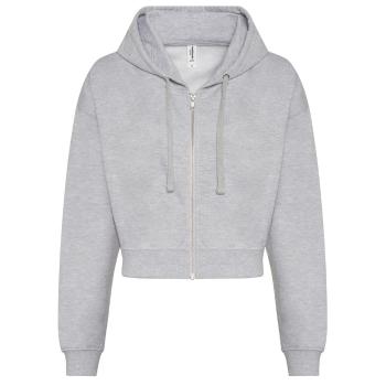 Just Hoods Dámská crop top mikina Zoodie - Šedý melír | XXS