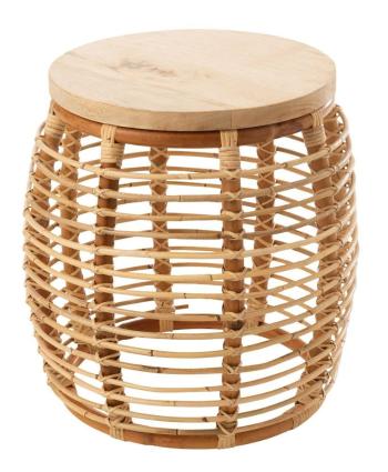 Přírodní ratanový odkládací stolek Ana Rattan Natural - Ø 40*48 cm 11253