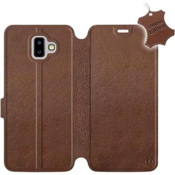 Flip pouzdro na mobil Samsung Galaxy J6 Plus 2018 - Hnědé - kožené -  Brown Leather (5903226511686)