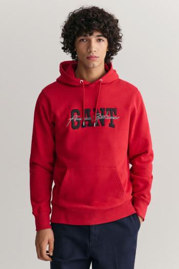 MIKINA GANT ARCH SCRIPT HOODIE RUBY RED