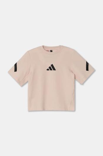 Dětské tričko adidas J ZNE TEE růžová barva, JF2846