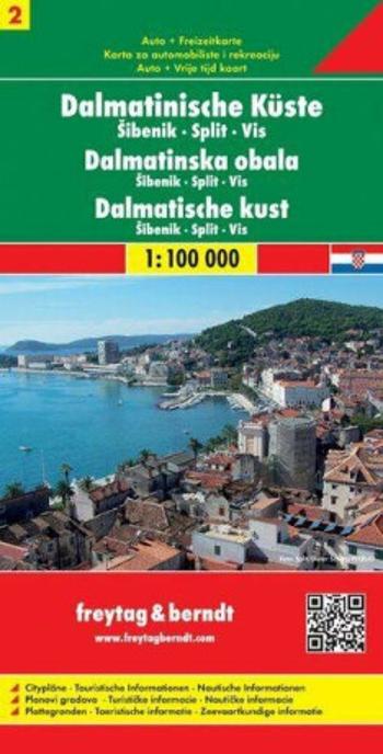 AK 0704 Dalmatské pobřeží 1:100.000 (Šibenik - Split - Vis, list 2) / automapa + rekreační mapa