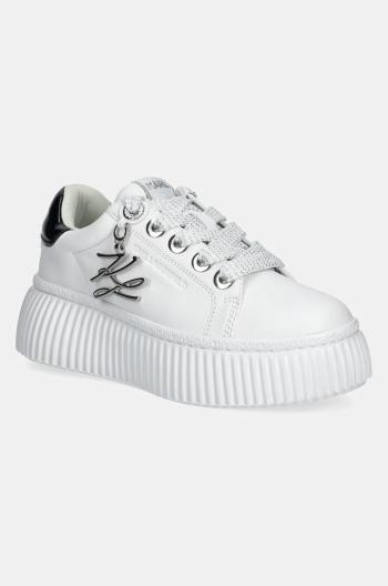 Kožené sneakers boty Karl Lagerfeld KREEPER LO bílá barva, KL42376A