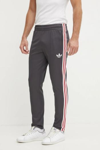 Tepláky adidas Originals Manchester United Beckenbauer Track Pant šedá barva, s aplikací, IY0044