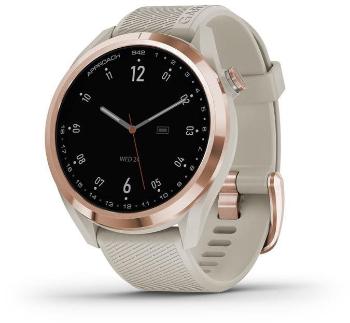 Okosóra Garmin Approach S42 Rose Gold/Light Sand Silicone Band