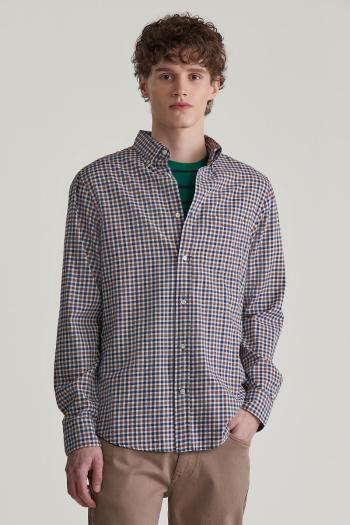 KOŠILE GANT REG LIGHT TWILL GINGHAM SHIRT CACAO