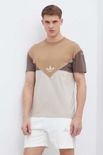 Bavlněné tričko adidas Originals hnědá barva, IT7262