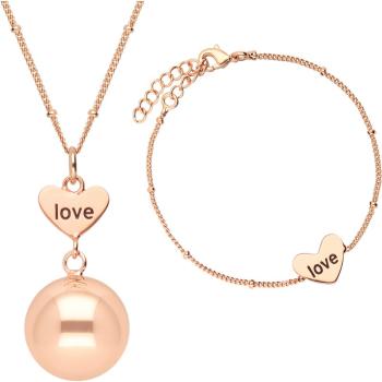 Bola Heart and Love těhotenská rolnička Rose Gold