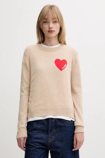 Kašmírový sveter FROM FUTURE béžová farba, ľahké, WPR01195